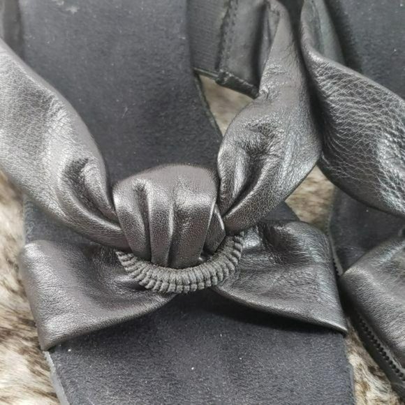 Liz Claiborne sz 10 Gabriell Black Wedge Sandals - Picture 6 of 8